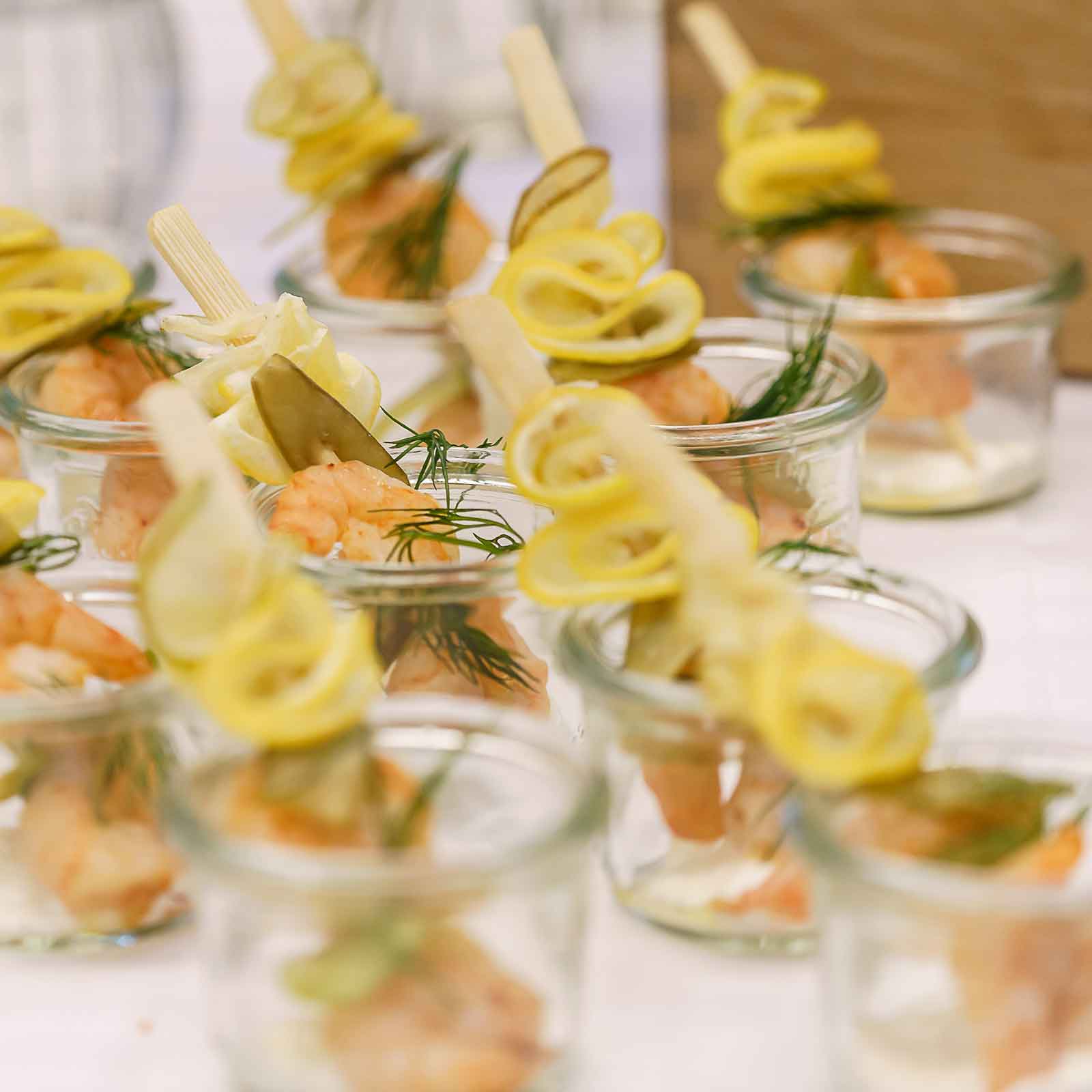 Garnelen-Zuckerschotenspieß